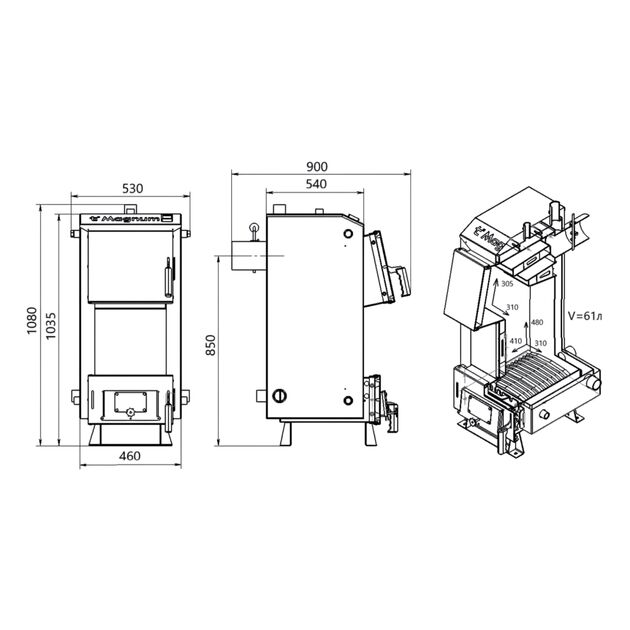 Котел твердотопливный стальной Thermo Alliance Magnum V 5.0 SF 16, фото , зображення 2 | SNABZHENIE.com.ua