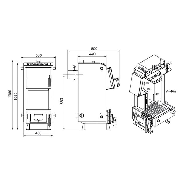 Котел твердотопливный стальной Thermo Alliance Magnum V 5.0 SF 12, фото , зображення 2 | SNABZHENIE.com.ua