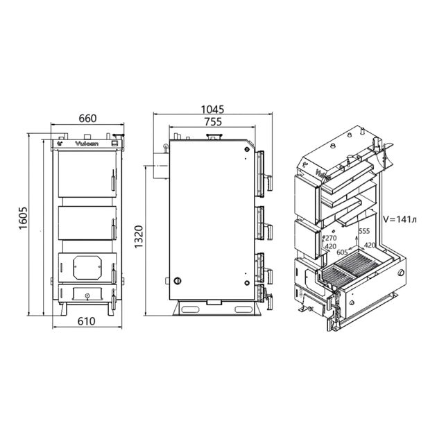 Котел твердотопливный стальной Thermo Alliance Vulcan V 5.0 SF 40, фото , зображення 2 | SNABZHENIE.com.ua