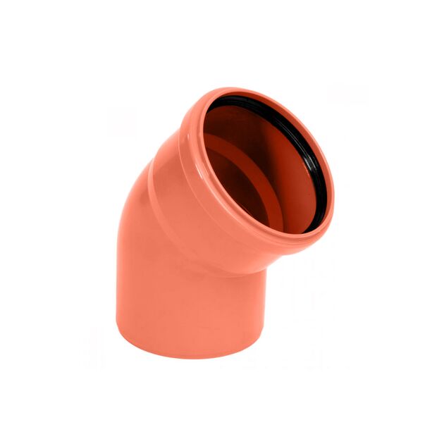 Колено для наружной канализации GrandiTherm 110х45°, фото  | SNABZHENIE.com.ua