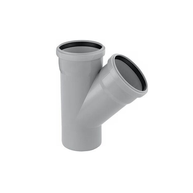 Тройник для внутренней канализации GrandiTherm 110х110/45°, фото  | SNABZHENIE.com.ua