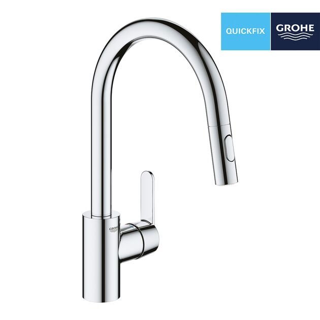 Набор Grohe QuickFix Get UA31484QF7: смеситель для кухни Get 31484001 с дозатором Authentic 40537000, фото , зображення 3 | SNABZHENIE.com.ua
