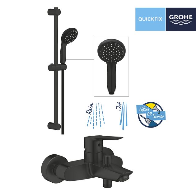 Смеситель для ванны Grohe QuickFix Start Black UA30330702, фото , зображення 9 | SNABZHENIE.com.ua