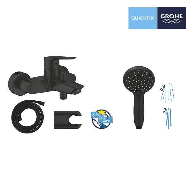 Смеситель для ванны Grohe QuickFix Start Black UA30330701, фото , зображення 9 | SNABZHENIE.com.ua