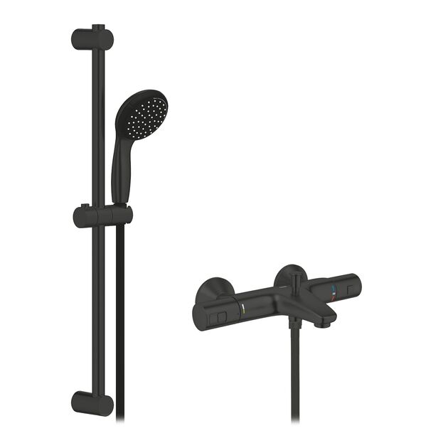 Смеситель термостатический для ванны Grohe QuickFix Precision Start Black UA303907T1, фото  | SNABZHENIE.com.ua