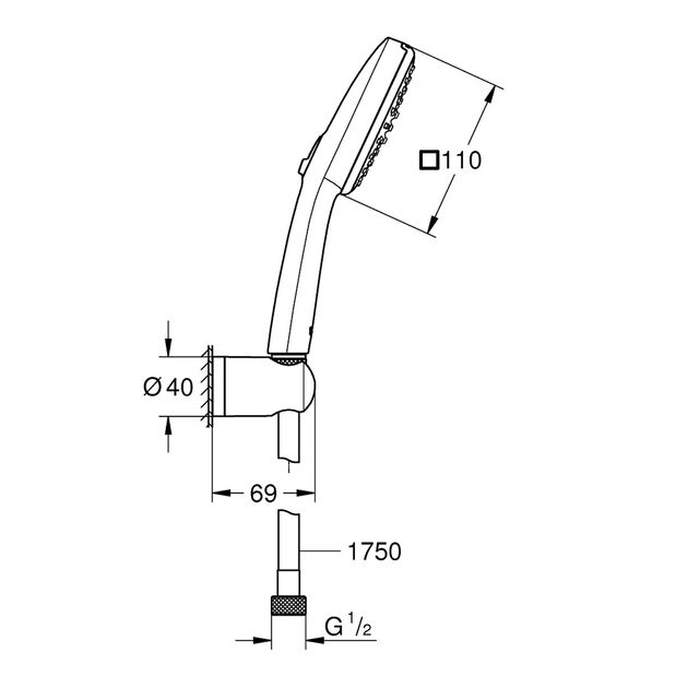 Душевой набор Grohe QuickFix Vitalio Comfort 110 26399001, фото , изображение 2 | SNABZHENIE.com.ua Душевой набор Grohe QuickFix Vitalio Comfort 110 26399001, фото , изображение 2 | SNABZHENIE.com.ua