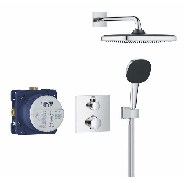 Душевая система скрытого монтажа термостатическая Grohe QuickFix Precision Grohtherm Cube 34882000, фото , изображение 3 | SNABZHENIE.com.ua Душевая система скрытого монтажа термостатическая Grohe QuickFix Precision Grohtherm Cube 34882000, фото , изображение 3 | SNABZHENIE.com.ua