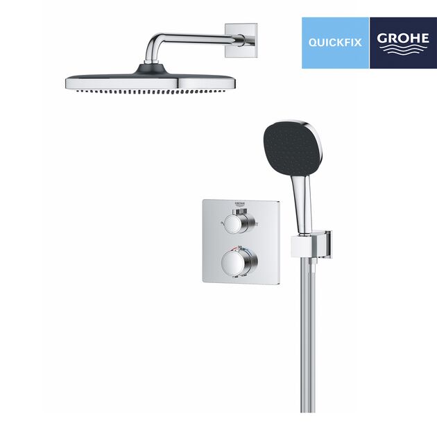 Душевая система скрытого монтажа термостатическая Grohe QuickFix Precision Grohtherm Cube 34882000, фото , изображение 4 | SNABZHENIE.com.ua Душевая система скрытого монтажа термостатическая Grohe QuickFix Precision Grohtherm Cube 34882000, фото , изображение 4 | SNABZHENIE.com.ua