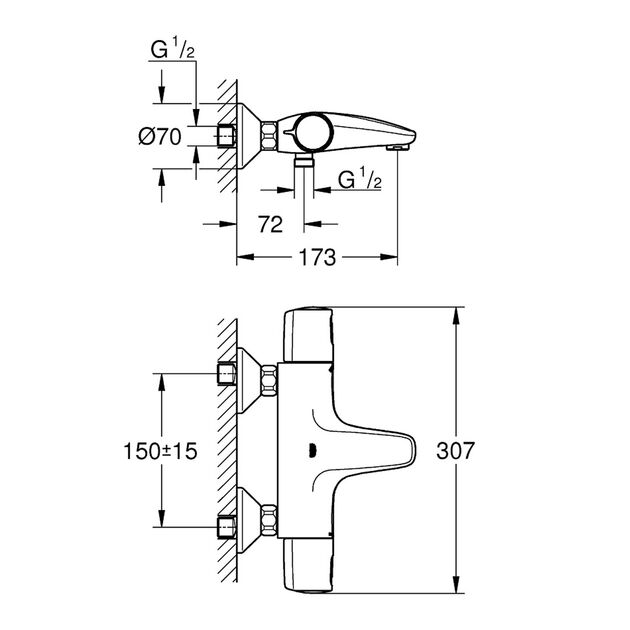 Смеситель термостатический для ванны Grohe QuickFix Precision Trend 34227002, фото , изображение 2 | SNABZHENIE.com.ua Смеситель термостатический для ванны Grohe QuickFix Precision Trend 34227002, фото , изображение 2 | SNABZHENIE.com.ua