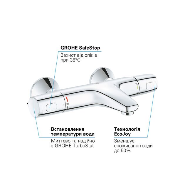 Смеситель термостатический для ванны Grohe QuickFix Precision Trend 34227002, фото , изображение 4 | SNABZHENIE.com.ua Смеситель термостатический для ванны Grohe QuickFix Precision Trend 34227002, фото , изображение 4 | SNABZHENIE.com.ua