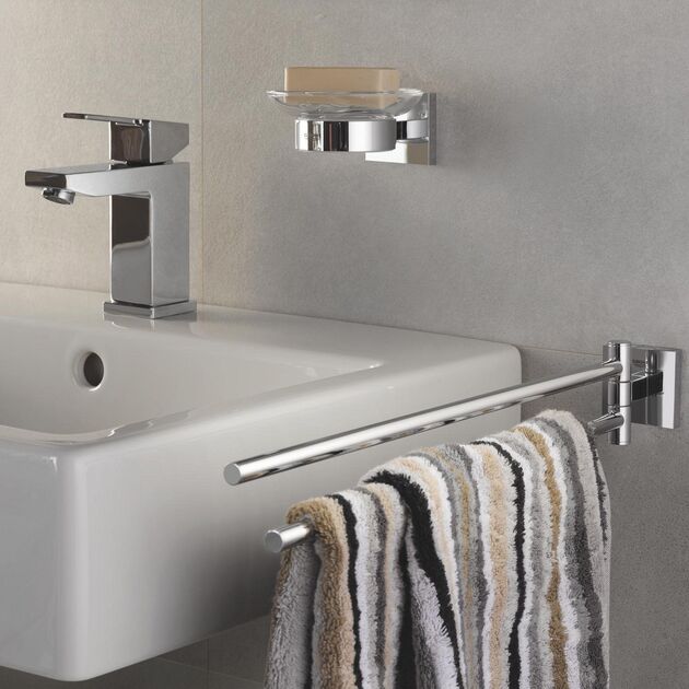 Мыльница с держателем Grohe QuickFix Start Cube 41096000, фото , зображення 6 | SNABZHENIE.com.ua Мыльница с держателем Grohe QuickFix Start Cube 41096000, фото , зображення 6 | SNABZHENIE.com.ua