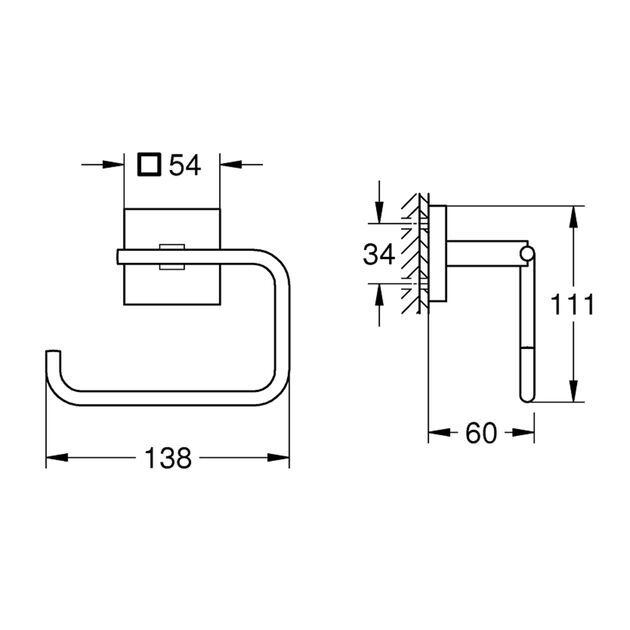 Держатель для туалетной бумаги Grohe QuickFix Start Cube 40978000, фото , зображення 2 | SNABZHENIE.com.ua Держатель для туалетной бумаги Grohe QuickFix Start Cube 40978000, фото , зображення 2 | SNABZHENIE.com.ua