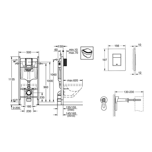 Инсталляция для унитаза Grohe Solido 3 в 1 3884966Q, фото , зображення 2 | SNABZHENIE.com.ua