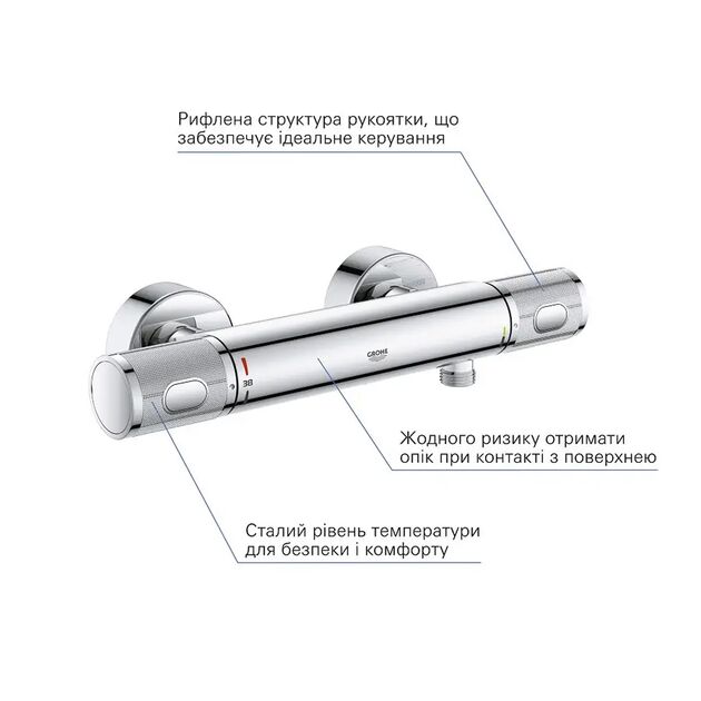 Смеситель термостатический для душа Grohe QuickFix Precision Feel 34790000, фото , изображение 4 | SNABZHENIE.com.ua Смеситель термостатический для душа Grohe QuickFix Precision Feel 34790000, фото , изображение 4 | SNABZHENIE.com.ua