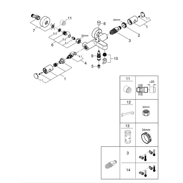 Смеситель термостатический для ванны Grohe QuickFix Precision Get 34774000, фото , изображение 4 | SNABZHENIE.com.ua Смеситель термостатический для ванны Grohe QuickFix Precision Get 34774000, фото , изображение 4 | SNABZHENIE.com.ua