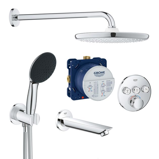 Душевая система скрытого монтажа термостатическая Grohe QuickFix SmartControl UA202802R3, фото  | SNABZHENIE.com.ua