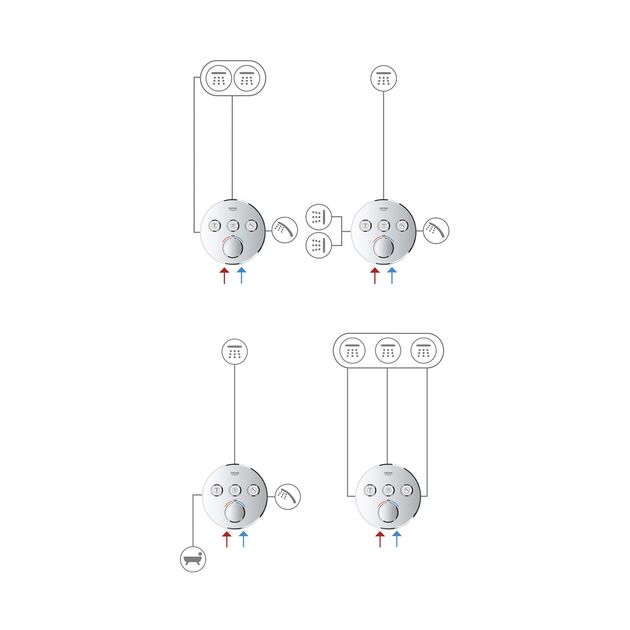 Душевая система скрытого монтажа термостатическая Grohe QuickFix SmartControl UA202802R3, фото , изображение 8 | SNABZHENIE.com.ua Душевая система скрытого монтажа термостатическая Grohe QuickFix SmartControl UA202802R3, фото , изображение 8 | SNABZHENIE.com.ua