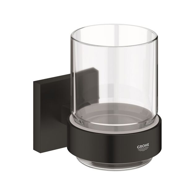 Стакан с держателем для ванной комнаты Grohe QuickFix Start Cube 410972430, фото  | SNABZHENIE.com.ua