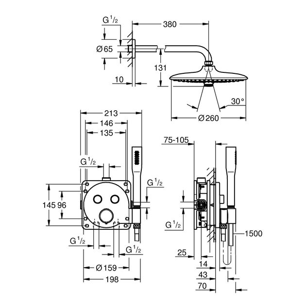 Душевая система скрытого монтажа Grohe QuickFix Precision SmartControl 34878000, фото , изображение 2 | SNABZHENIE.com.ua Душевая система скрытого монтажа Grohe QuickFix Precision SmartControl 34878000, фото , изображение 2 | SNABZHENIE.com.ua