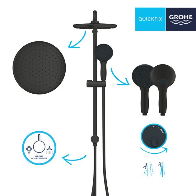 Душевая система Grohe QuickFix Vitalio Start 250 266802431, фото , изображение 7 | SNABZHENIE.com.ua Душевая система Grohe QuickFix Vitalio Start 250 266802431, фото , изображение 7 | SNABZHENIE.com.ua