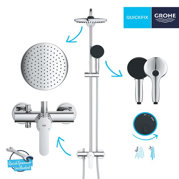 Душевая система Grohe QuickFix Vitalio Start System 250 26679001, фото , изображение 8 | SNABZHENIE.com.ua Душевая система Grohe QuickFix Vitalio Start System 250 26679001, фото , изображение 8 | SNABZHENIE.com.ua