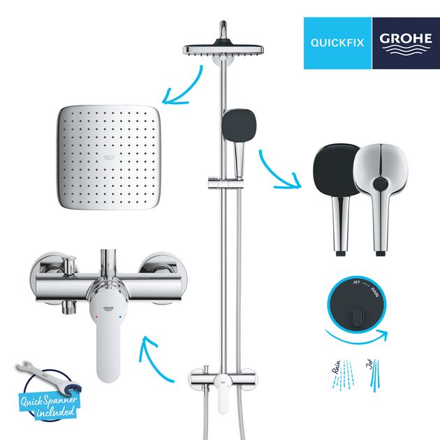 Душевая система Grohe QuickFix Vitalio Comfort System 250 26985001, фото , изображение 7 | SNABZHENIE.com.ua Душевая система Grohe QuickFix Vitalio Comfort System 250 26985001, фото , изображение 7 | SNABZHENIE.com.ua