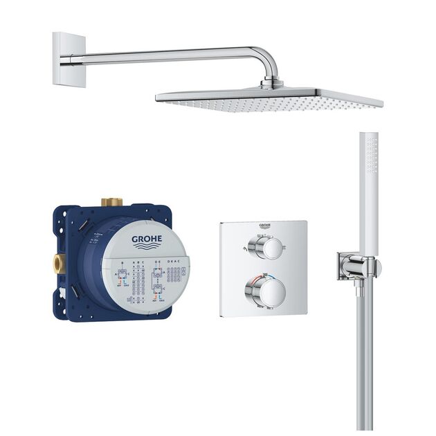 Душевая система скрытого монтажа термостатическая  Grohe QuickFix Precision Grohtherm Cube 34881000, фото  | SNABZHENIE.com.ua