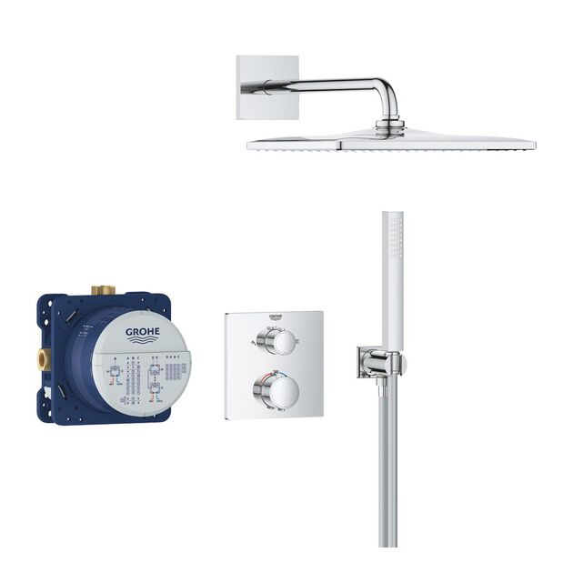 Душевая система скрытого монтажа термостатическая  Grohe QuickFix Precision Grohtherm Cube 34881000, фото , изображение 3 | SNABZHENIE.com.ua Душевая система скрытого монтажа термостатическая  Grohe QuickFix Precision Grohtherm Cube 34881000, фото , изображение 3 | SNABZHENIE.com.ua