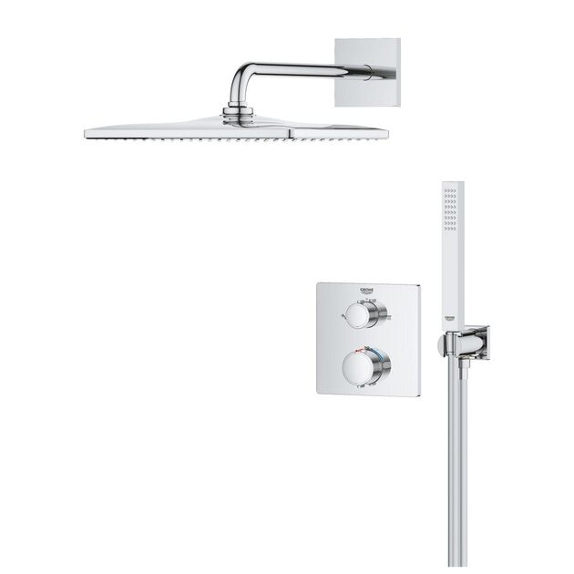 Душевая система скрытого монтажа термостатическая  Grohe QuickFix Precision Grohtherm Cube 34881000, фото , изображение 4 | SNABZHENIE.com.ua Душевая система скрытого монтажа термостатическая  Grohe QuickFix Precision Grohtherm Cube 34881000, фото , изображение 4 | SNABZHENIE.com.ua