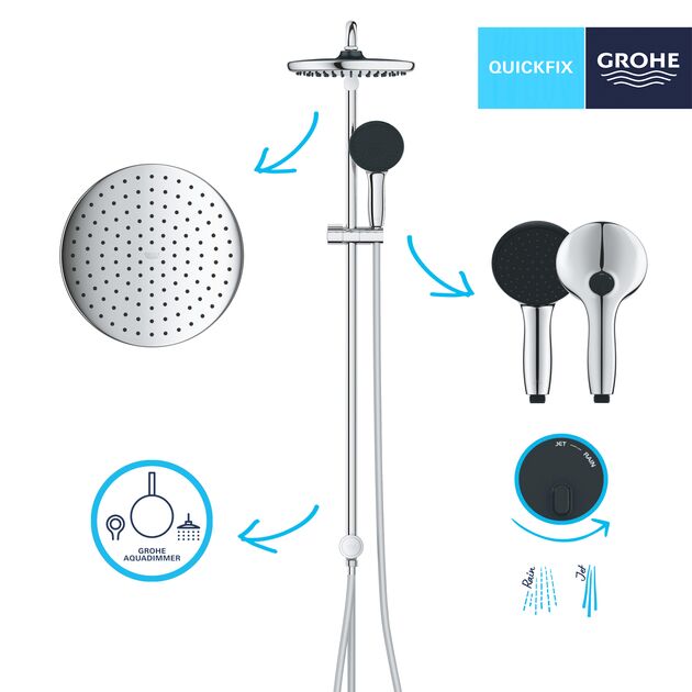 Душевая система Grohe QuickFix Vitalio Start 250 26989001, фото , изображение 5 | SNABZHENIE.com.ua Душевая система Grohe QuickFix Vitalio Start 250 26989001, фото , изображение 5 | SNABZHENIE.com.ua