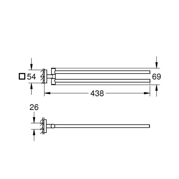 Полотенцедержатель Grohe QuickFix Start Cube 409762430, фото , изображение 2 | SNABZHENIE.com.ua