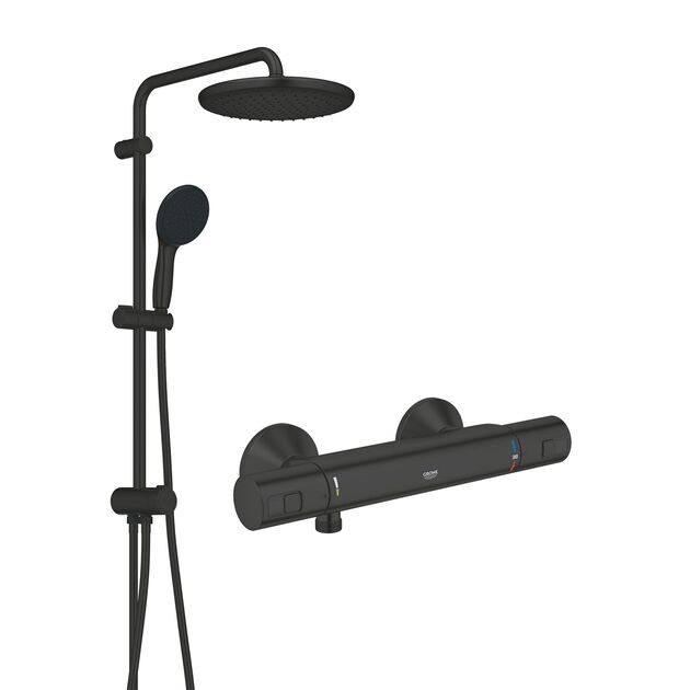 Смеситель термостатический для душа Grohe QuickFix Start Black UA303908T2, фото  | SNABZHENIE.com.ua