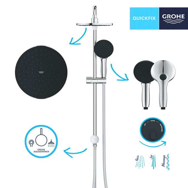Душевая система Grohe QuickFix Vitalio Start 200 26991001, фото , изображение 7 | SNABZHENIE.com.ua Душевая система Grohe QuickFix Vitalio Start 200 26991001, фото , изображение 7 | SNABZHENIE.com.ua