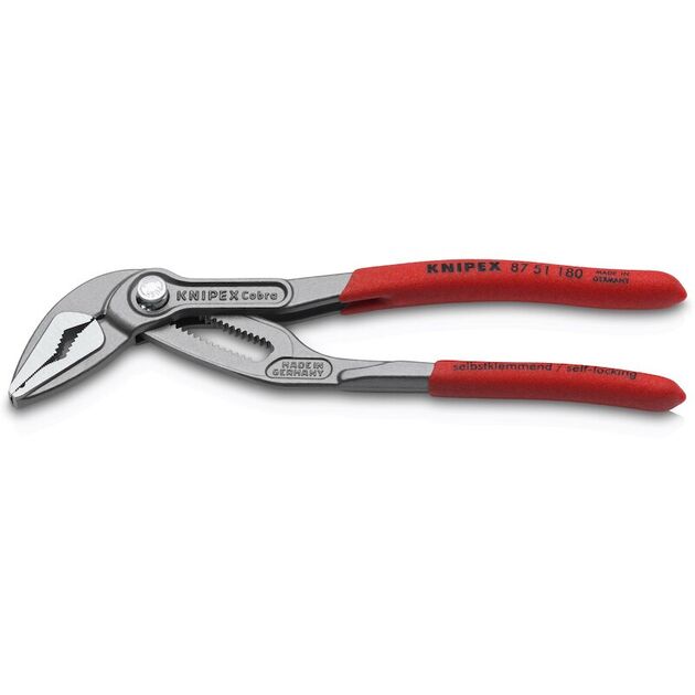 Клещи сантехнические переставные особо тонкие Ø42мм  Cobra ES KNIPEX 87 51 180, фосфатированные, фото  | SNABZHENIE.com.ua