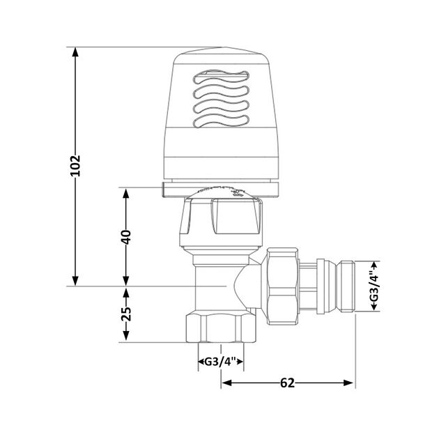 Кран радиаторный термостатический Icma 3/4"ВН угловой №764+940 82764AE06940, фото , зображення 2 | SNABZHENIE.com.ua Кран радиаторный термостатический Icma 3/4"ВН угловой №764+940 82764AE06940, фото , зображення 2 | SNABZHENIE.com.ua