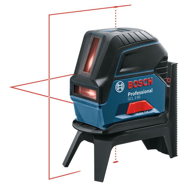 Нівелір лазерний Bosch GCL2-50+RM1+BM3 до 20м, ±0.3мм/м, 4AAx1.5В, IP54, чохол, мішеннь, кейс, 0.6кг, фото , изображение 8 | SNABZHENIE.com.ua