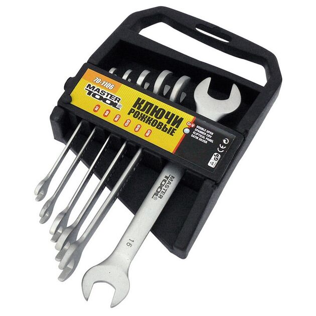 Ключи рожковые MASTERTOOL PROFI COLD STAMPED набор 8 шт (6х7-20х22 мм) CrV DIN3110 70-1108, фото  | SNABZHENIE.com.ua