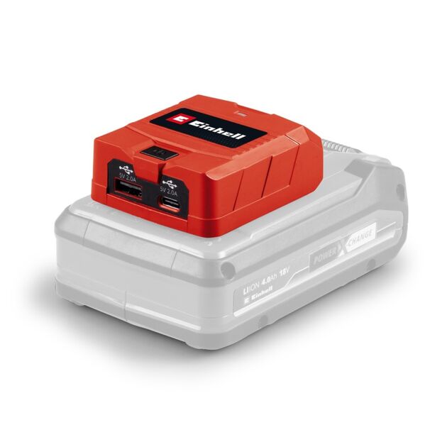 Зарядний пристрій USB акумуляторний Einhell TC-CP 18 Li USB A/C - Solo, PXC, 18В, Type-A/Type-C, 2 A, 0.06 кг (без АКБ і ЗП), фото , изображение 3 | SNABZHENIE.com.ua Зарядний пристрій USB акумуляторний Einhell TC-CP 18 Li USB A/C - Solo, PXC, 18В, Type-A/Type-C, 2 A, 0.06 кг (без АКБ і ЗП), фото , изображение 3 | SNABZHENIE.com.ua