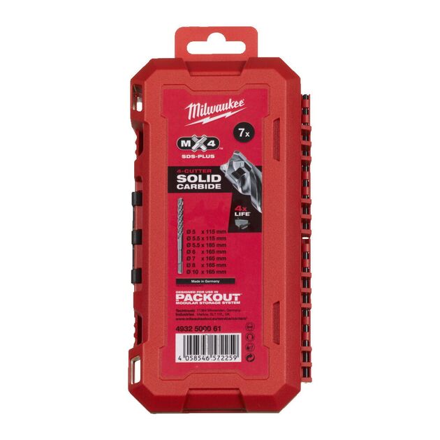 Набір бурів SDS-PLUS MX4 MILWAUKEE Set 2, (7шт), фото , изображение 2 | SNABZHENIE.com.ua Набір бурів SDS-PLUS MX4 MILWAUKEE Set 2, (7шт), фото , изображение 2 | SNABZHENIE.com.ua