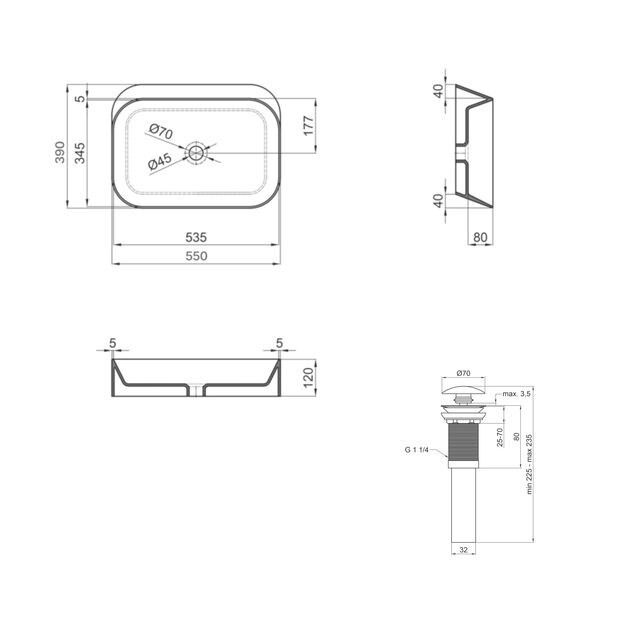 Комплект Qtap Scorpio: Раковина накладная 550x390x120 мм, White, прямоугольная + Донный клапан Pop-up PU02, фото , зображення 2 | SNABZHENIE.com.ua Комплект Qtap Scorpio: Раковина накладная 550x390x120 мм, White, прямоугольная + Донный клапан Pop-up PU02, фото , зображення 2 | SNABZHENIE.com.ua