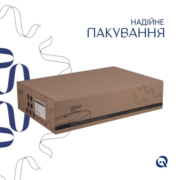 Комплект Qtap Scorpio: Раковина накладная 550x390x120 мм, White, прямоугольная + Донный клапан Pop-up PU02, фото , зображення 5 | SNABZHENIE.com.ua Комплект Qtap Scorpio: Раковина накладная 550x390x120 мм, White, прямоугольная + Донный клапан Pop-up PU02, фото , зображення 5 | SNABZHENIE.com.ua