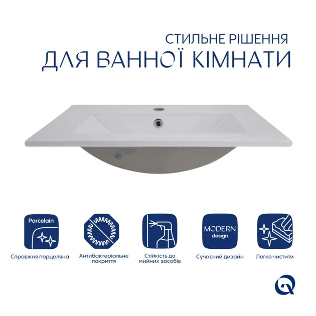 Комплект Albatross: Раковина врезная мебельная 620x460x180 мм, White, прямоугольная + Донный клапан Pop-up PU02O, фото , зображення 3 | SNABZHENIE.com.ua Комплект Albatross: Раковина врезная мебельная 620x460x180 мм, White, прямоугольная + Донный клапан Pop-up PU02O, фото , зображення 3 | SNABZHENIE.com.ua