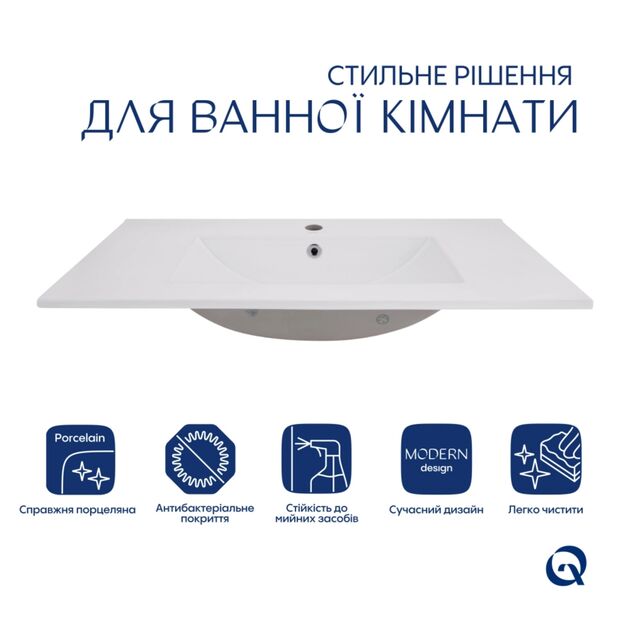 Комплект Albatross: Раковина врезная мебельная 820x460x180 мм, White, прямоугольная + Донный клапан Pop-up PU02O, фото , зображення 3 | SNABZHENIE.com.ua Комплект Albatross: Раковина врезная мебельная 820x460x180 мм, White, прямоугольная + Донный клапан Pop-up PU02O, фото , зображення 3 | SNABZHENIE.com.ua