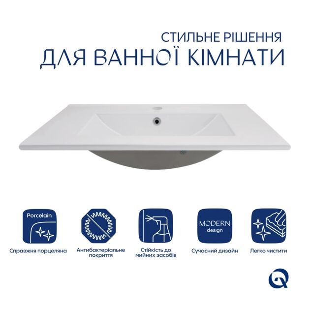 Комплект Albatross: Раковина врезная мебельная 720x460x180 мм, White, прямоугольная + Донный клапан Pop-up PU02O, фото , зображення 3 | SNABZHENIE.com.ua Комплект Albatross: Раковина врезная мебельная 720x460x180 мм, White, прямоугольная + Донный клапан Pop-up PU02O, фото , зображення 3 | SNABZHENIE.com.ua