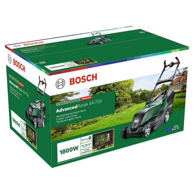 Газонокосарка мережева Bosch AdvancedRotak 44-750 1800Вт 44 см 50л 25-80мм 16.5кг, фото , изображение 8 | SNABZHENIE.com.ua Газонокосарка мережева Bosch AdvancedRotak 44-750 1800Вт 44 см 50л 25-80мм 16.5кг, фото , изображение 8 | SNABZHENIE.com.ua
