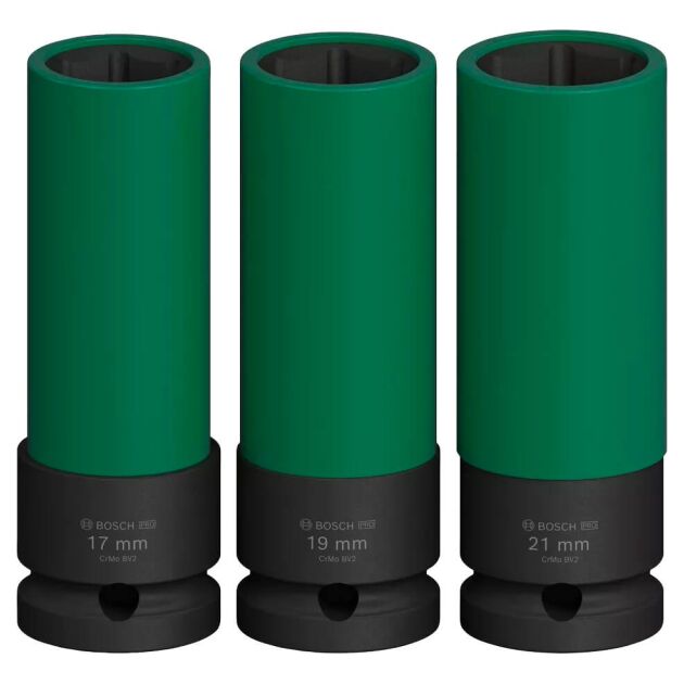 Набір ударних торцевих головок Bosch Professional Extra Deep 3шт 1/2" 85мм, фото , зображення 3 | SNABZHENIE.com.ua