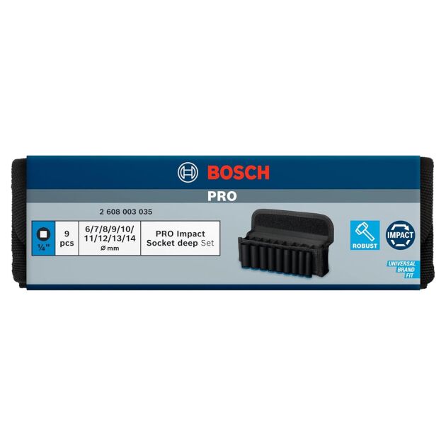 Набір ударних торцевих головок Bosch Professional Deep 9шт 1/4" 50мм, фото , изображение 5 | SNABZHENIE.com.ua Набір ударних торцевих головок Bosch Professional Deep 9шт 1/4" 50мм, фото , изображение 5 | SNABZHENIE.com.ua