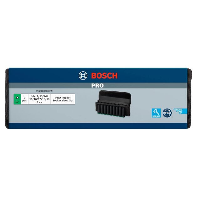 Набір ударних торцевих головок Bosch Professional Deep 9шт 1/2", фото , зображення 6 | SNABZHENIE.com.ua