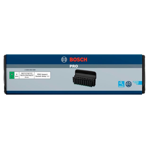Набір ударних торцевих головок Bosch Professional Deep 9шт 1/2", фото , зображення 5 | SNABZHENIE.com.ua