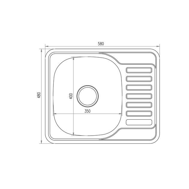Кухонная мойка Brinex 5848 0,8 мм Satin (BRIN5848SAT08), фото , зображення 2 | SNABZHENIE.com.ua Кухонная мойка Brinex 5848 0,8 мм Satin (BRIN5848SAT08), фото , зображення 2 | SNABZHENIE.com.ua